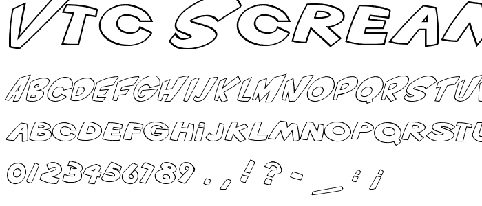 VTC ScreamItLoud Outline Italic font